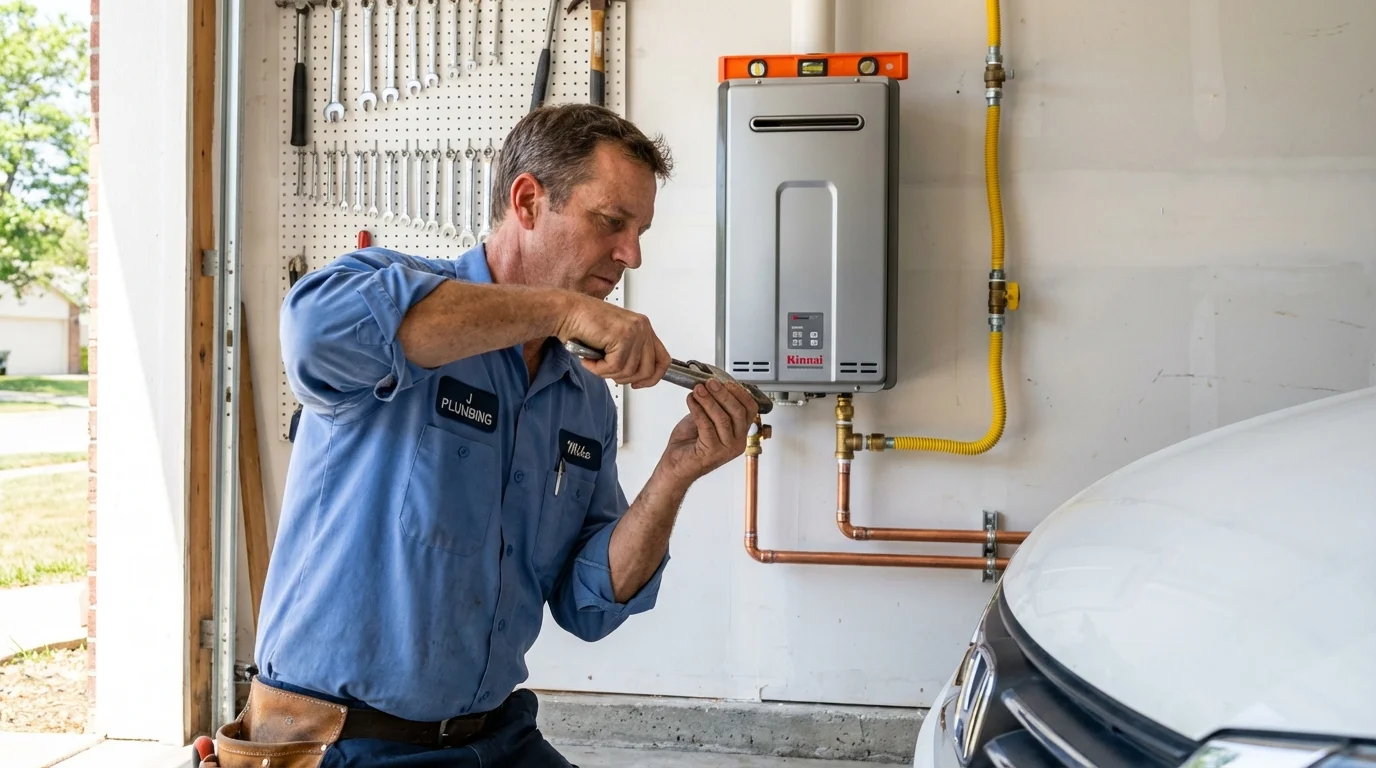 Tankless water heater installation by a Johns Plumbing LLC plumber in Copperopolis